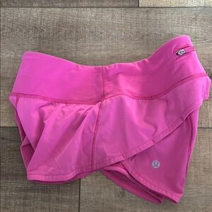 Lululemon Athletica Pink Athletic Shorts with Wide Waistband